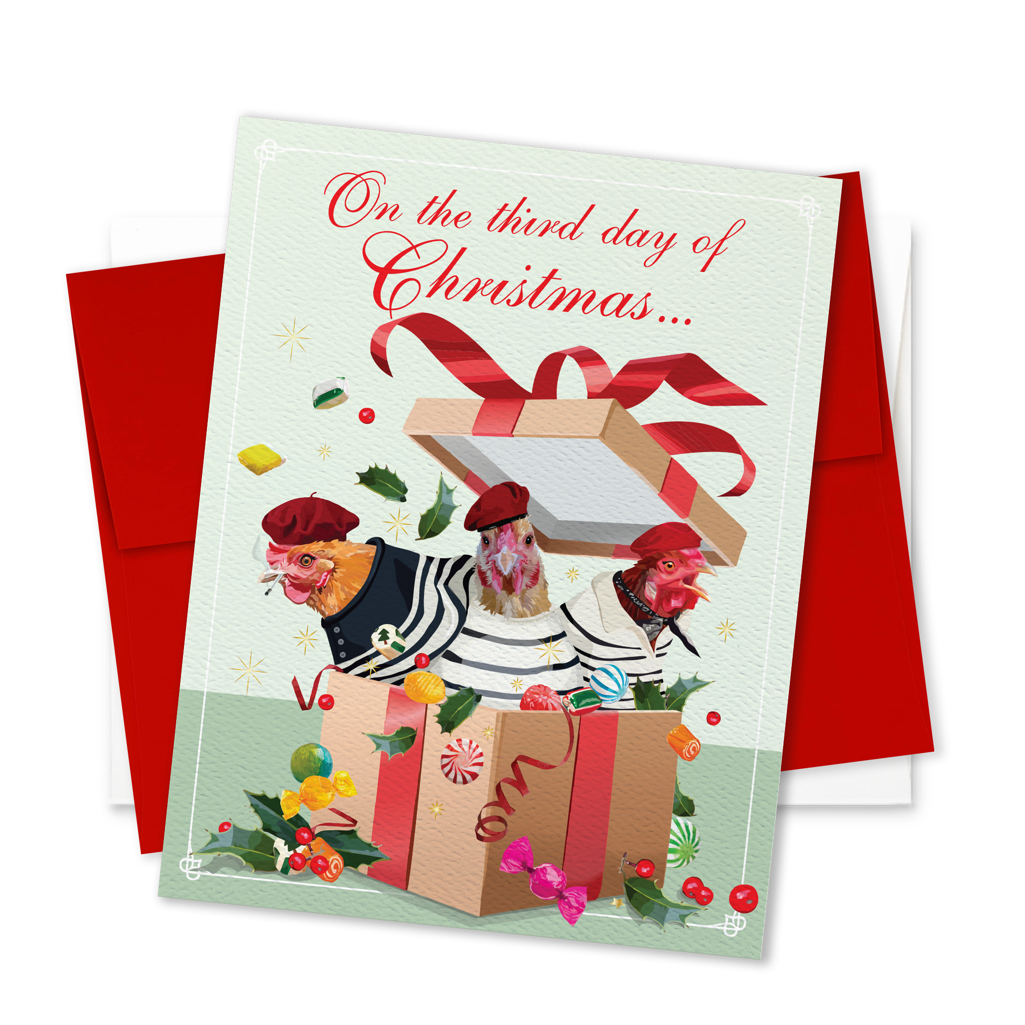 Alternative view of Three French Hens Card Bundle