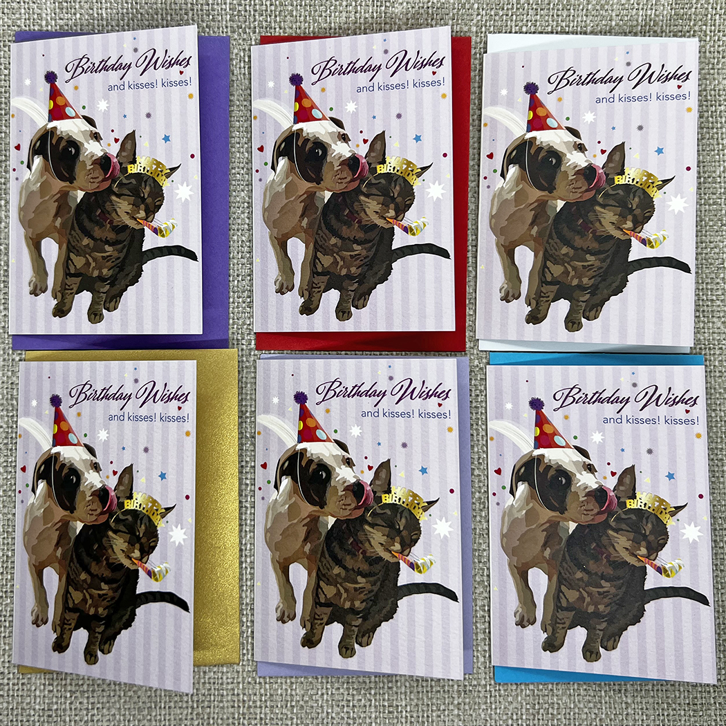 Birthday Wishes Kisses - Set of Six