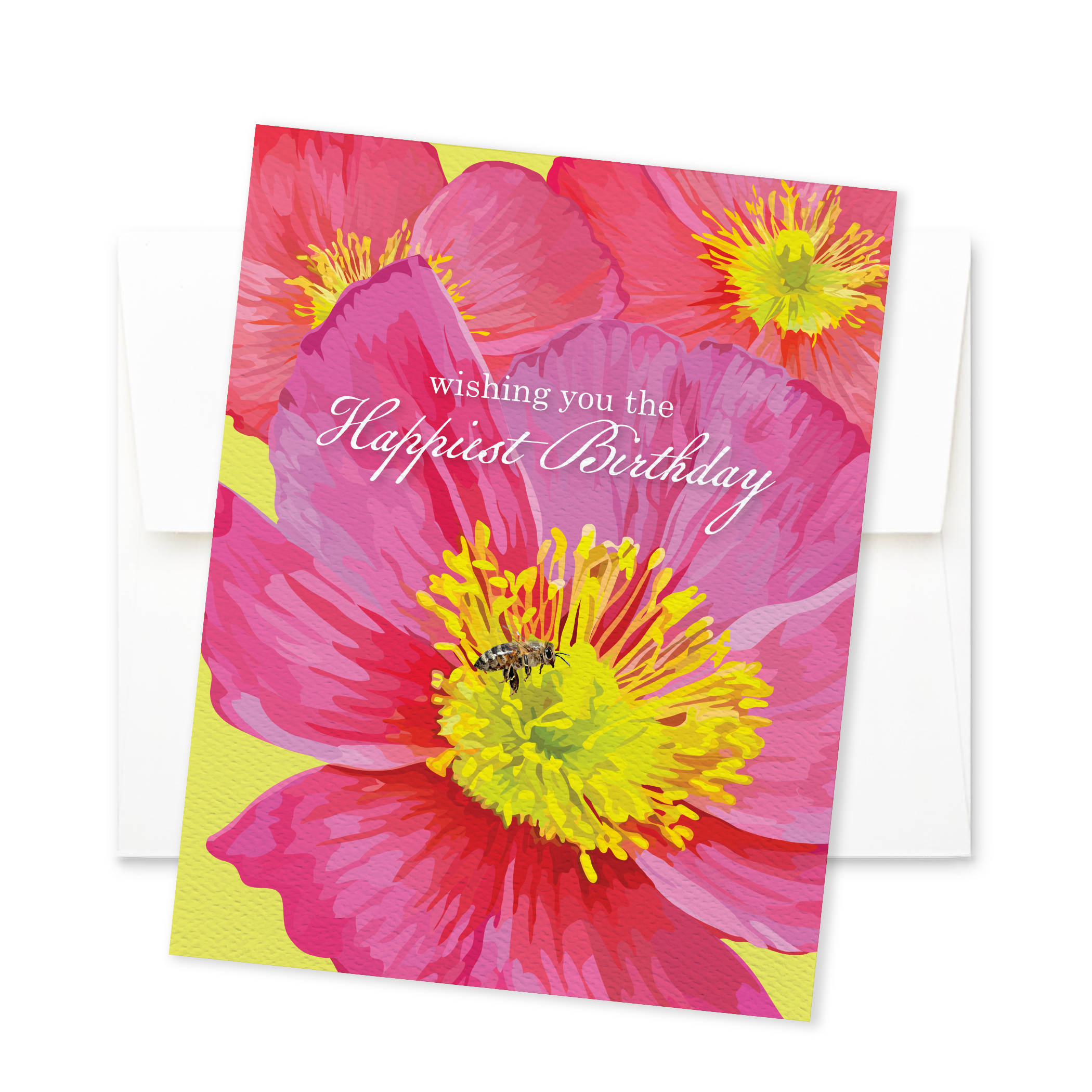 Pink Poppy Birthday Card - Image 2